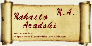 Mahailo Aradski vizit kartica